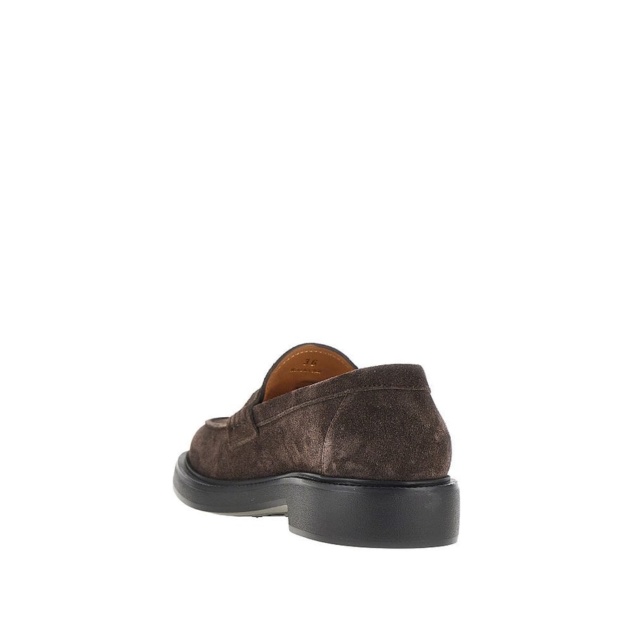 Tod's Mocassini in pelle scamosciata con logo, view 3