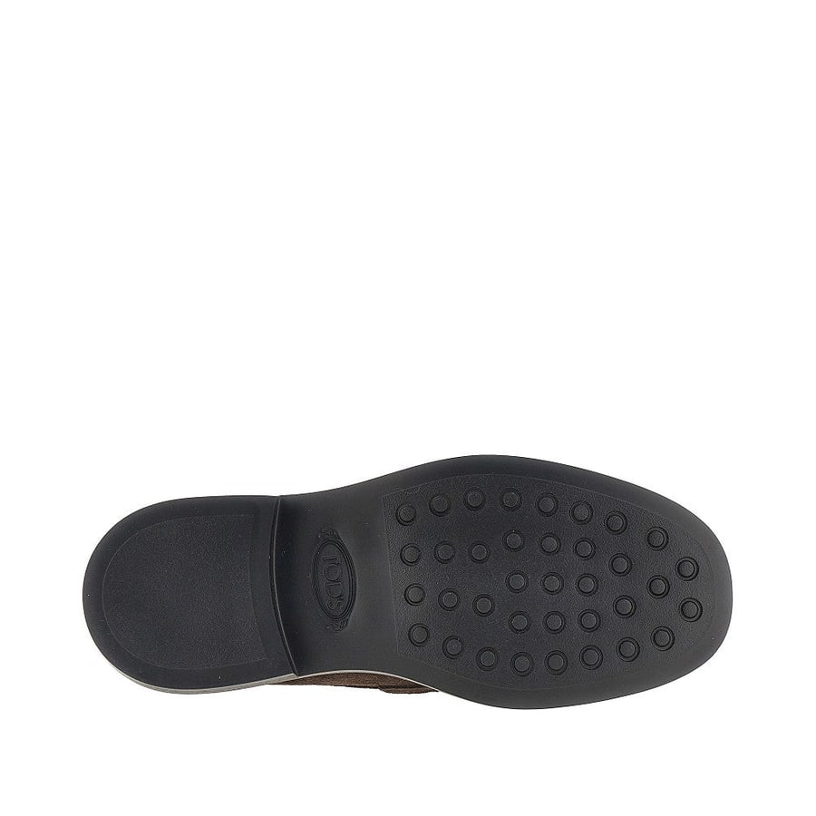 Tod's Mocassini in pelle scamosciata con logo, view 5