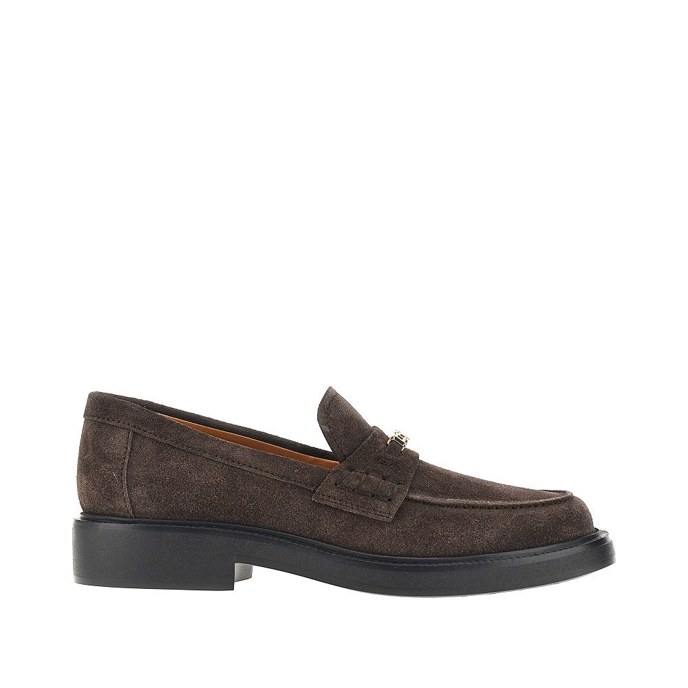 Tod's Mocassini in pelle scamosciata con logo