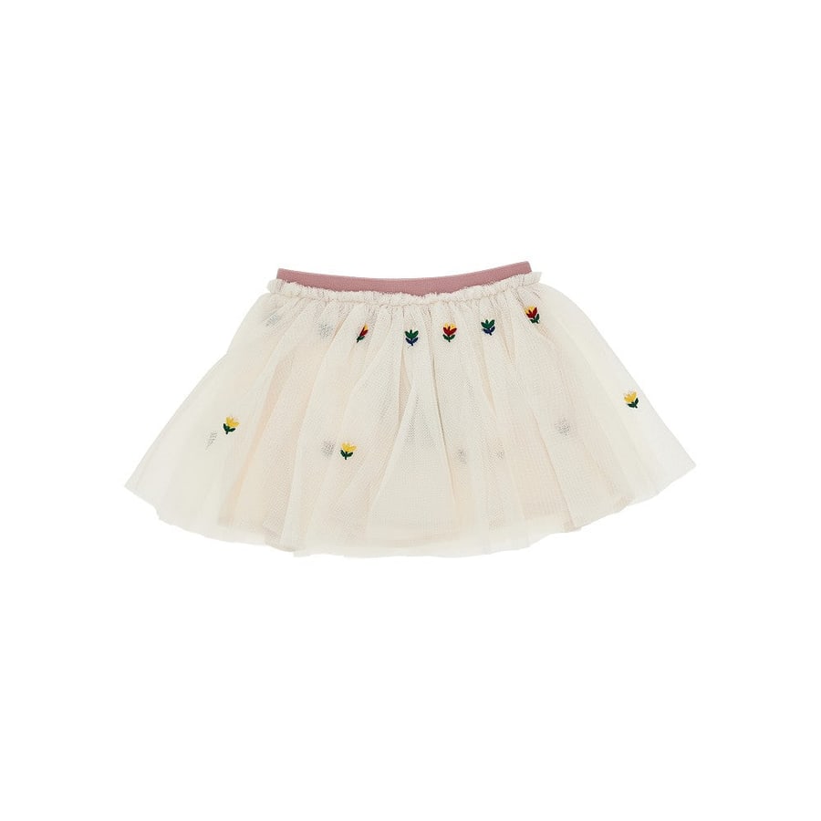 Stella McCartney Minigonna in tulle con fiorellini ricamati, view 2