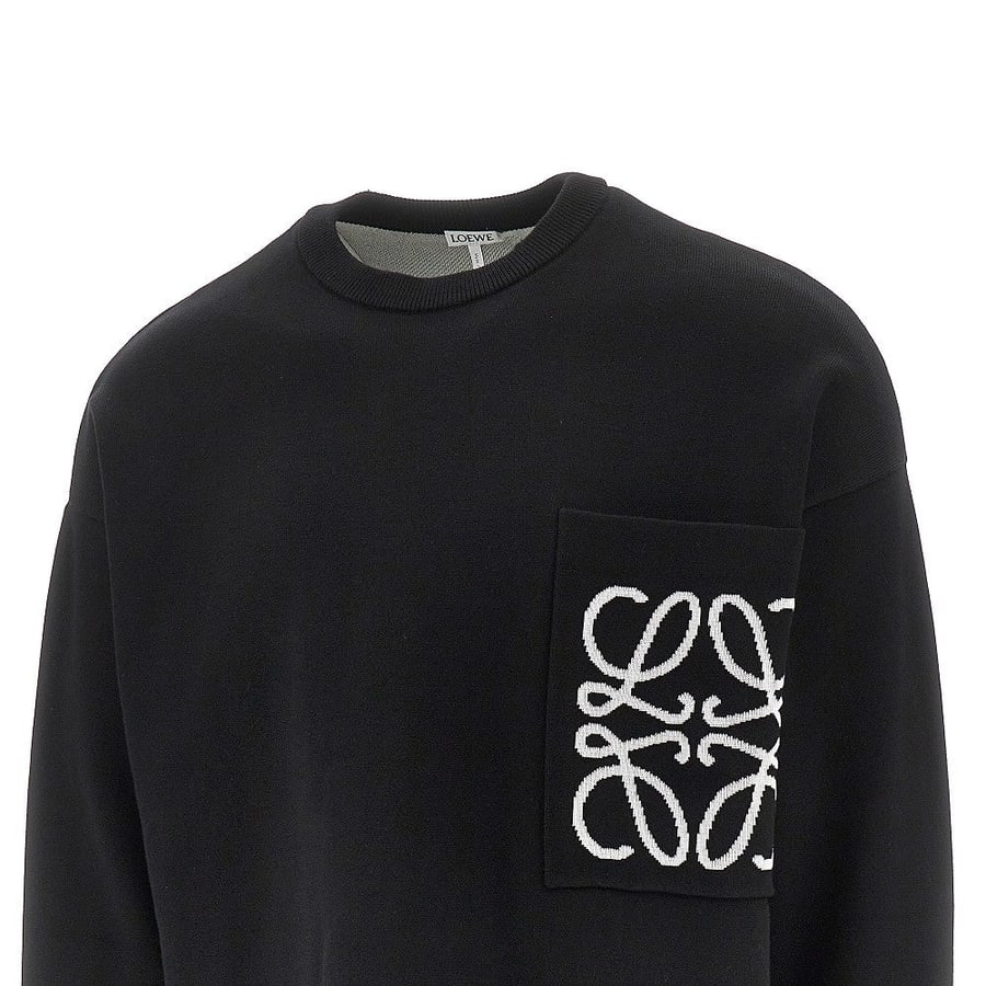Loewe Pullover in misto cotone con tasca 'Anagram', view 2
