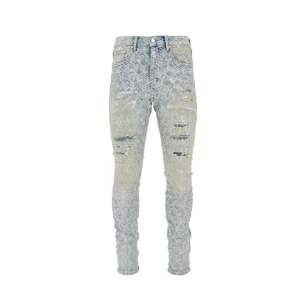 PURPLE BRAND Jeans P001 Skinny Jacquard Monogram