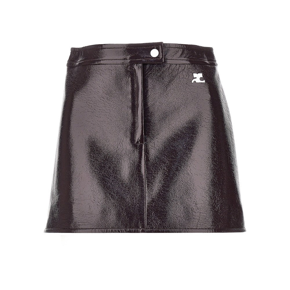 COURREGES Minigonna in tessuto spalmato effetto vinile