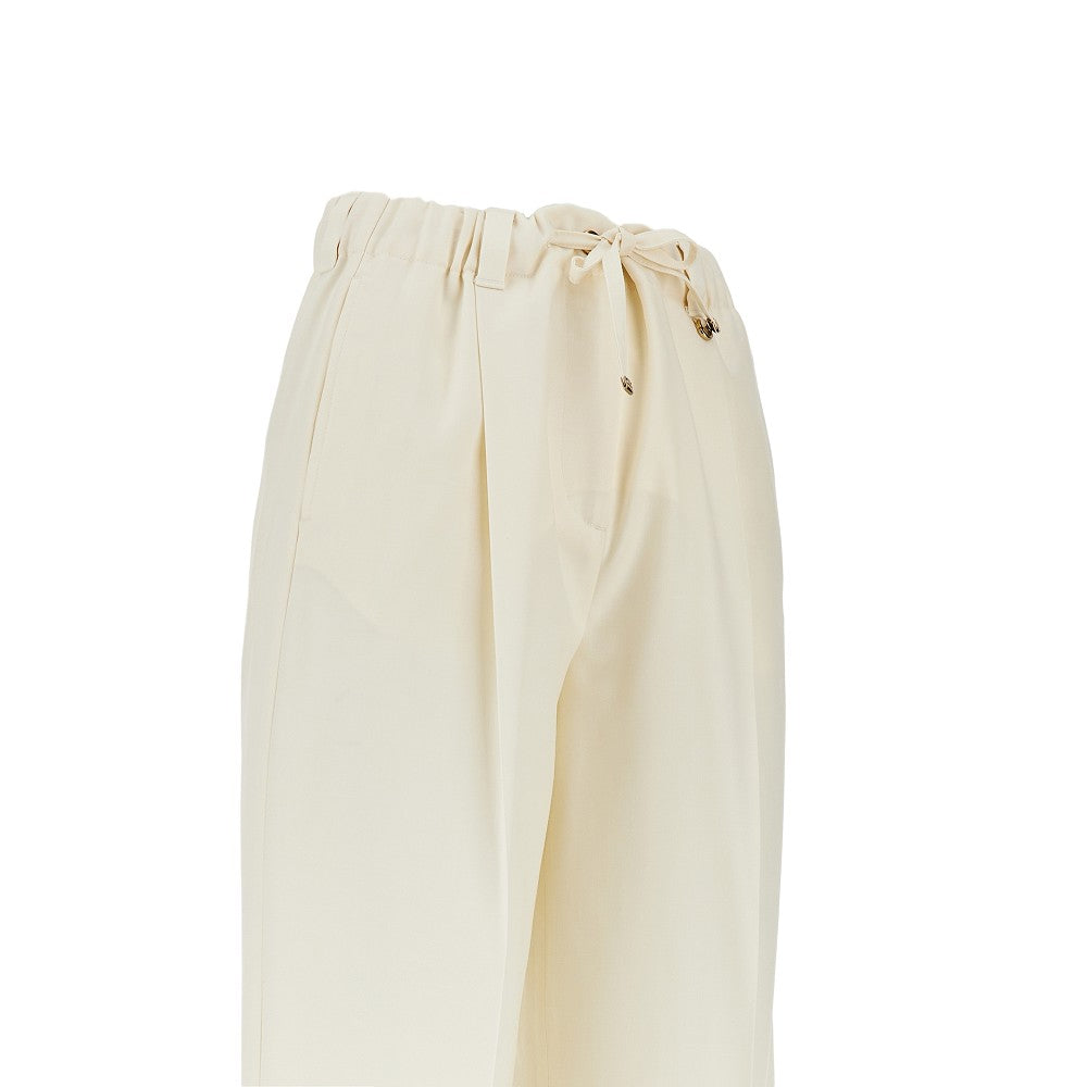 Moncler Pantalone in gabardine di lana con coulisse, view 2