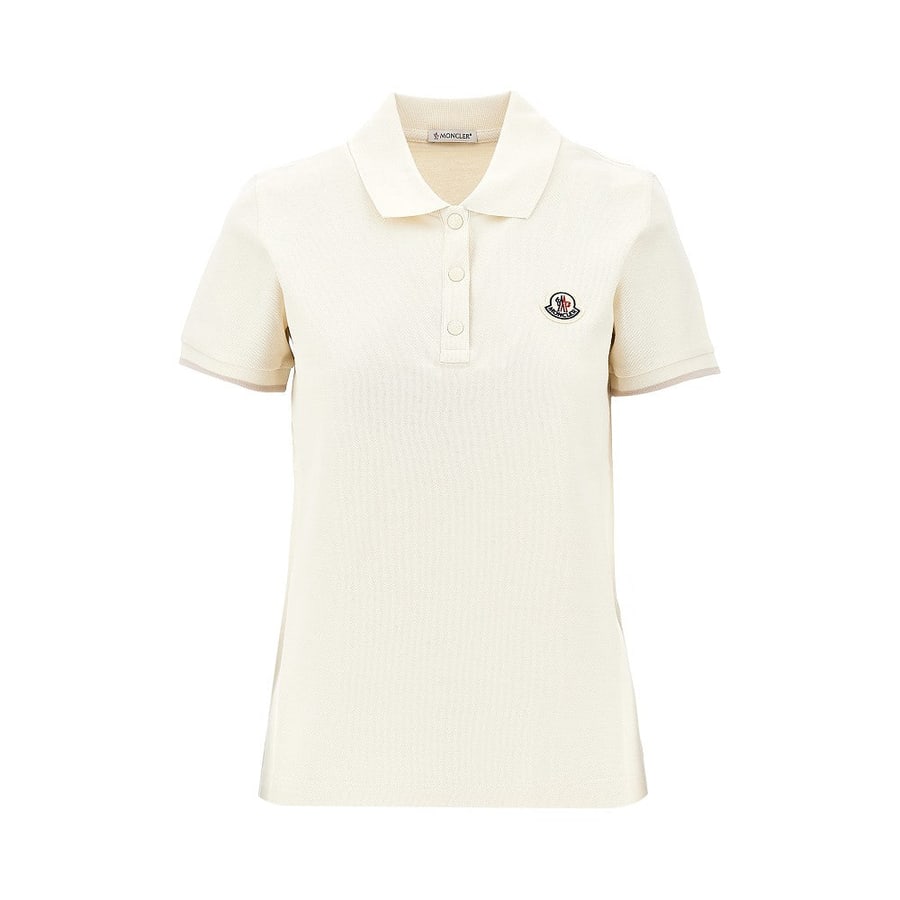 Moncler Polo in piquet con patch logo