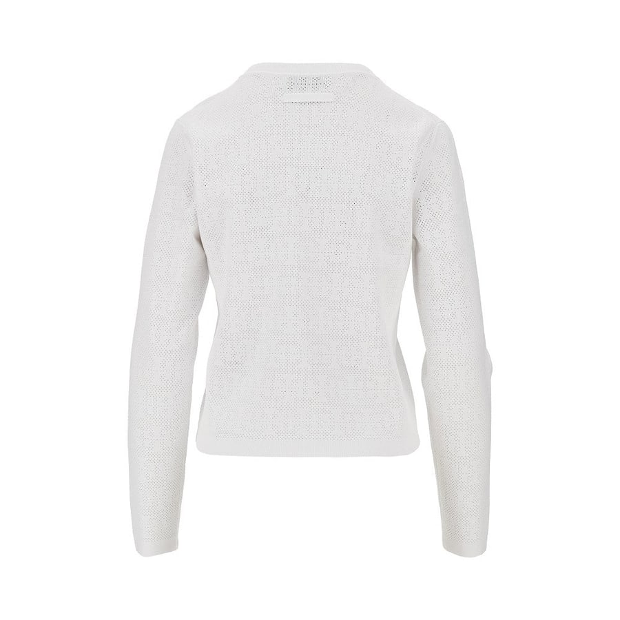 Tory Burch Cardigan in maglia pointelle T Monogram, view 3