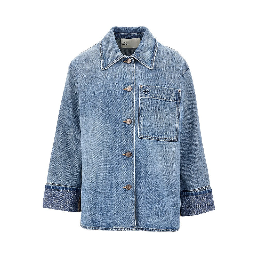 Tory Burch Giacca in denim con motivo T Monogram