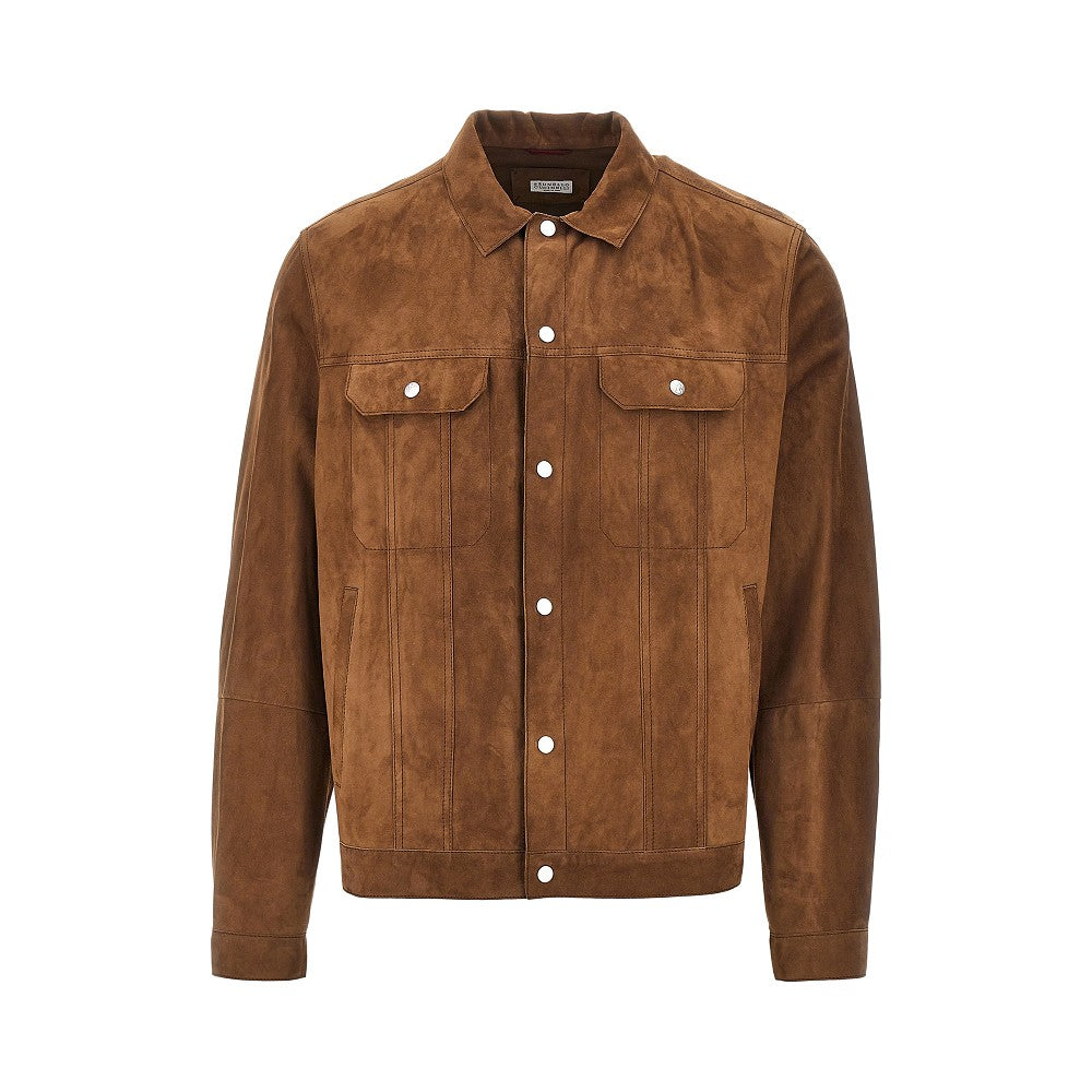 Brunello Cucinelli Giacca in pelle scamosciata