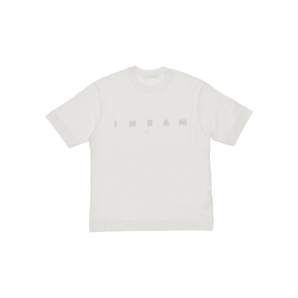 Marni T-shirt in cotone con stampa logo, view 2