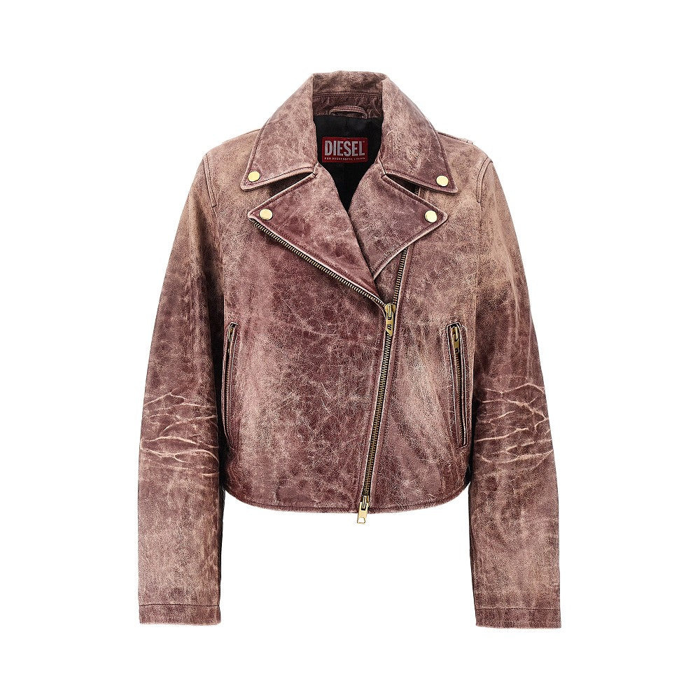 Diesel Giacca biker in pelle effetto vissuto
