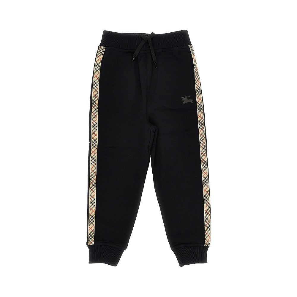Burberry Pantalone in french terry con finiture Check