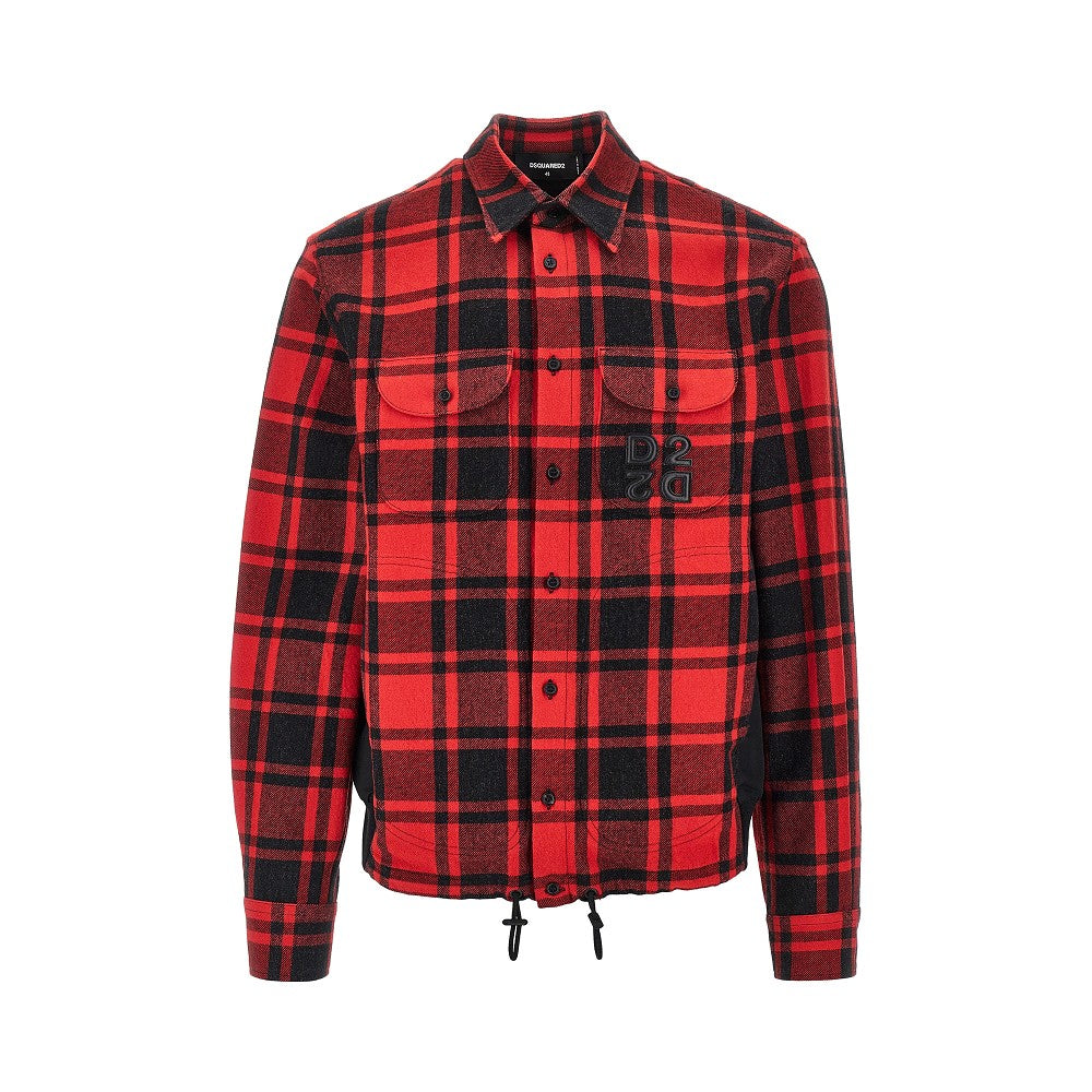 Dsquared2 Overshirt ibrida in flanella e nylon