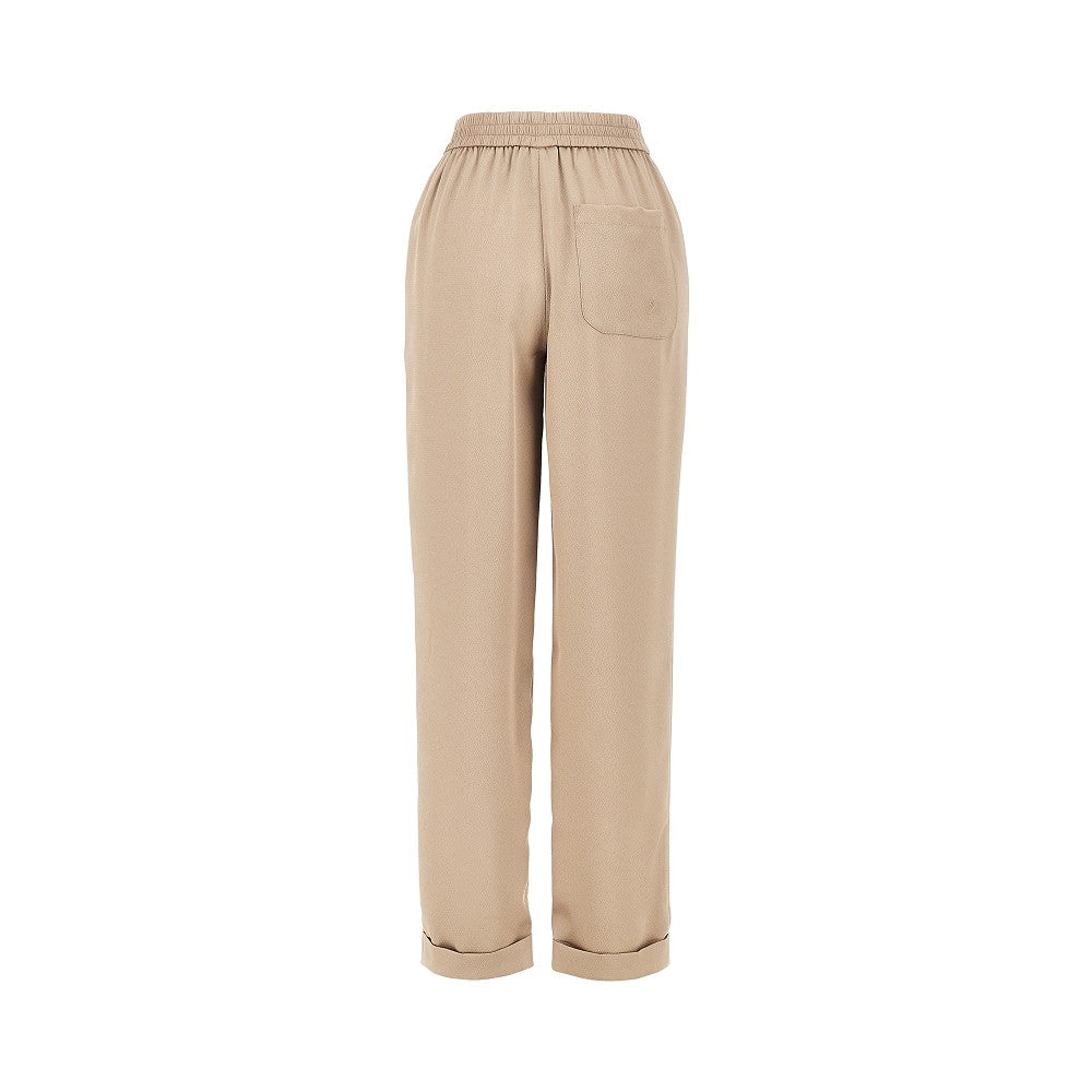Emporio Armani Pantalone in twill crepe con vita elastica