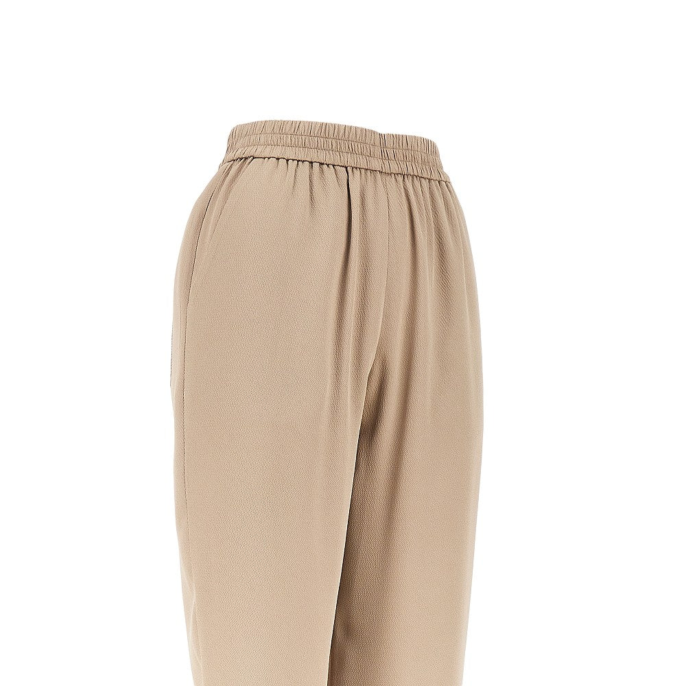 Emporio Armani Pantalone in twill crepe con vita elastica, view 2