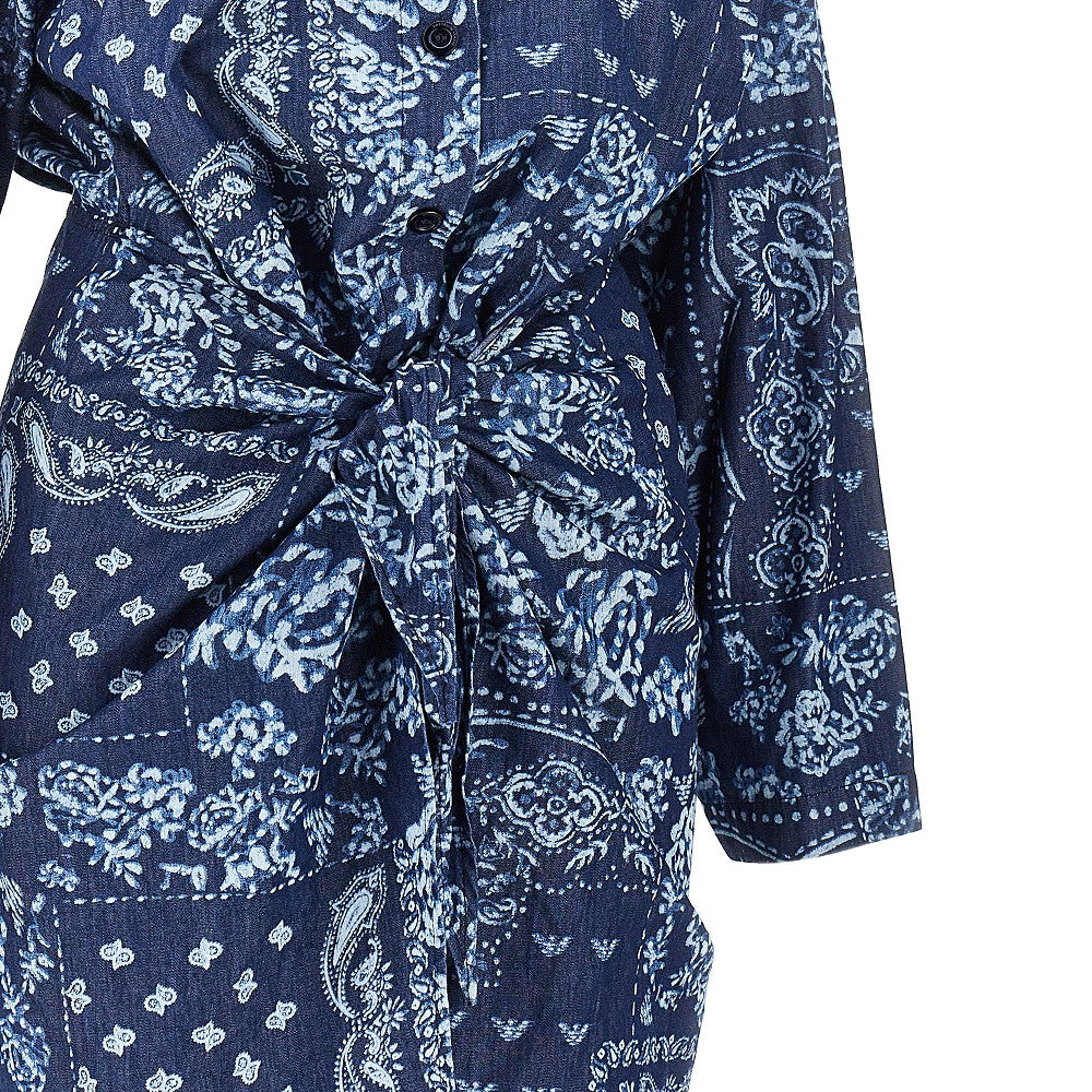 Emporio Armani Mini abito in chambray stampa bandana, view 2