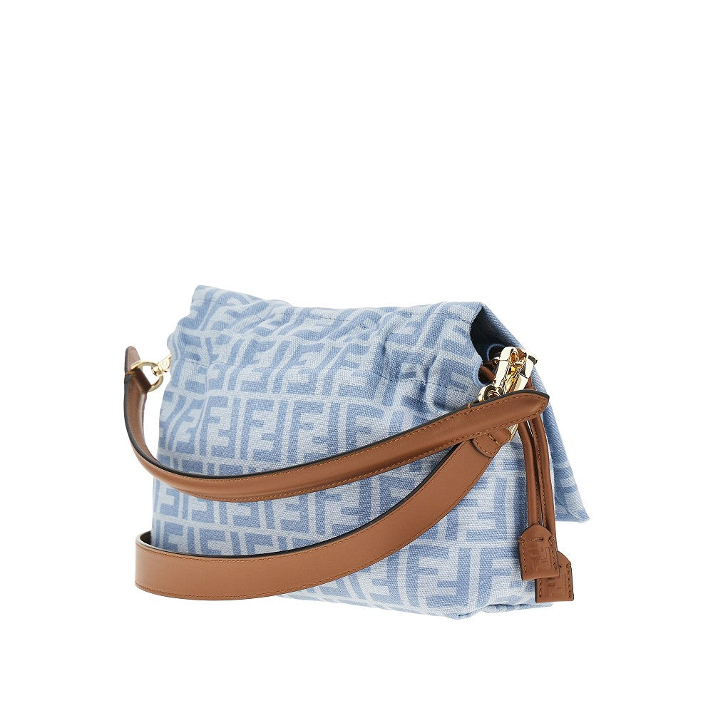 Fendi Borsa 'Mamma Baguette' media in denim FF, view 2