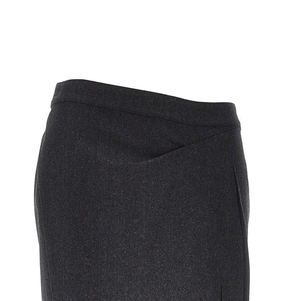 Victoria Beckham Gonna midi in flanella con pieghe, view 2