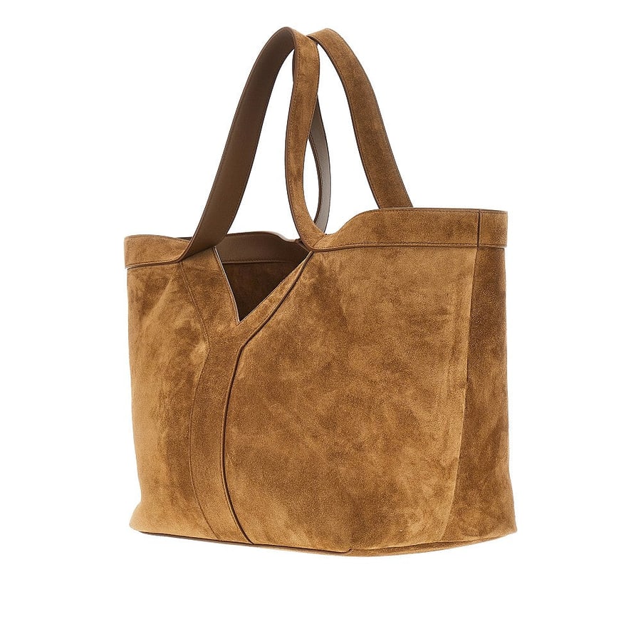 Saint Laurent Tote bag 'Y' piccola in pelle scamosciata, view 2