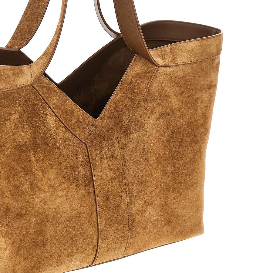 Saint Laurent Tote bag 'Y' piccola in pelle scamosciata, view 4