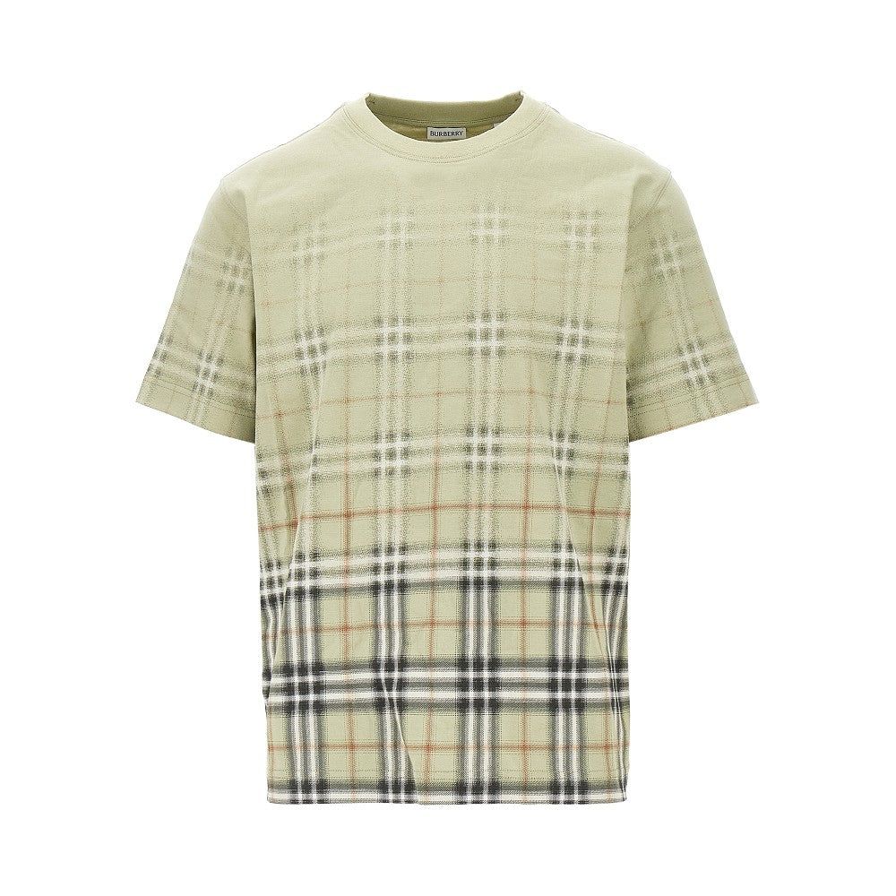 Burberry T-shirt in cotone con motivo Check sfumato