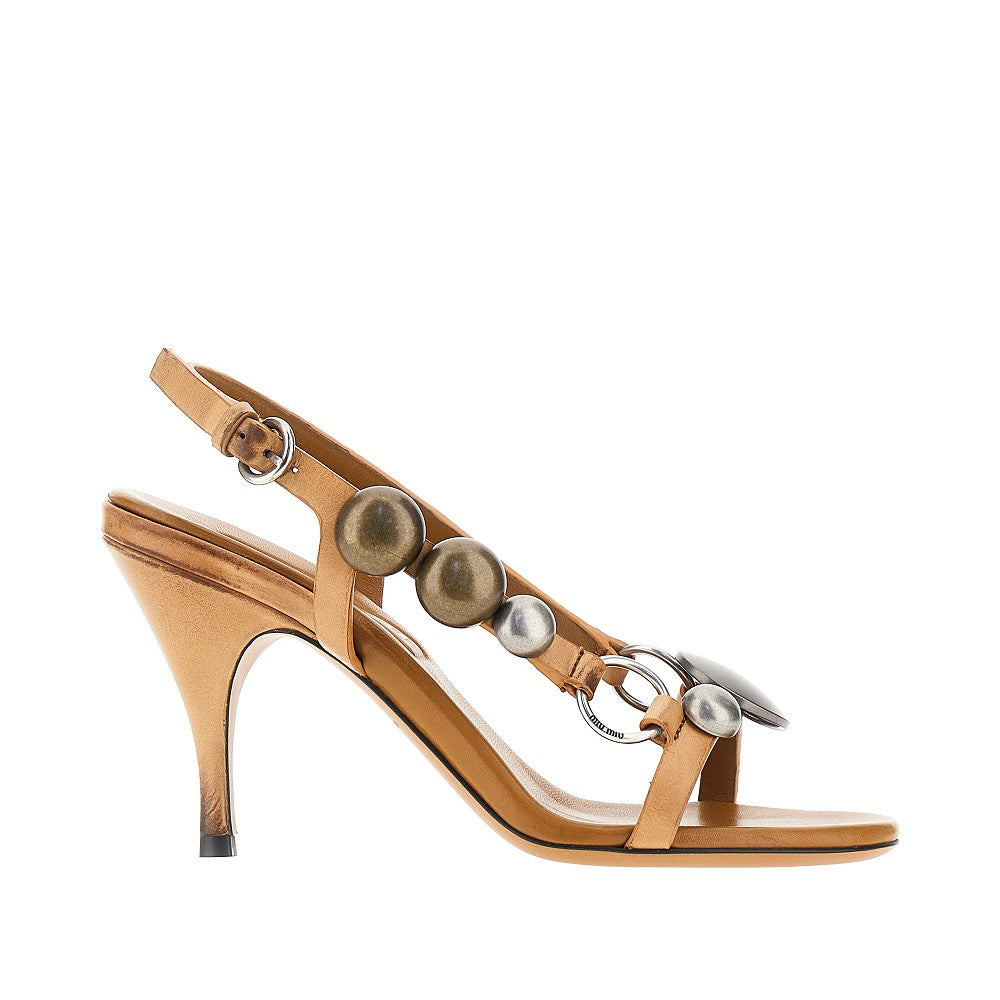 Miu Miu Sandali in pelle con borchie