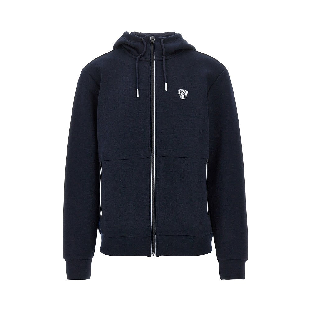 EA7 Felpa full-zip in jersey stretch