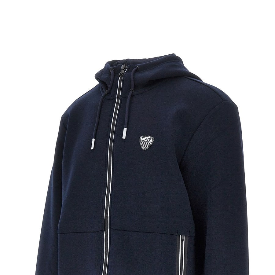 EA7 Felpa full-zip in jersey stretch, view 2