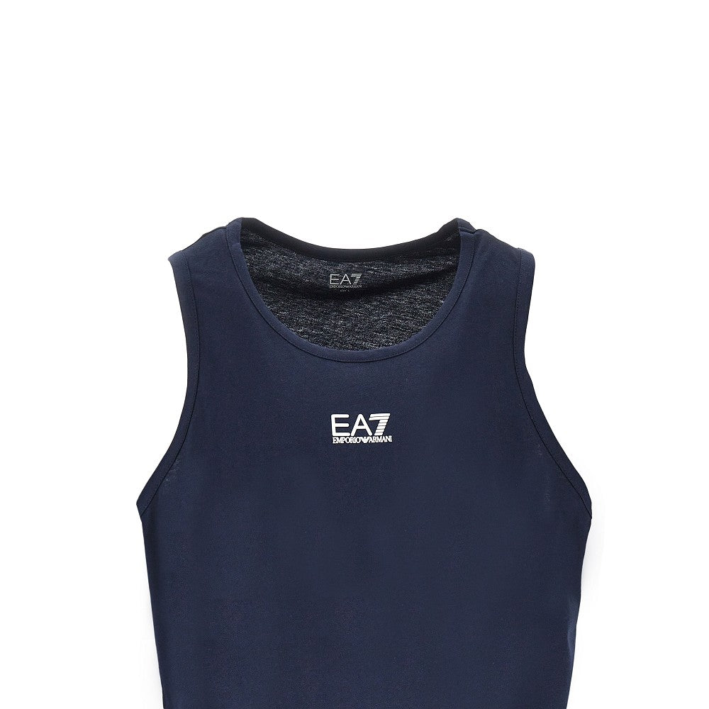 EA7 Canotta in cotone con stampa logo, view 2