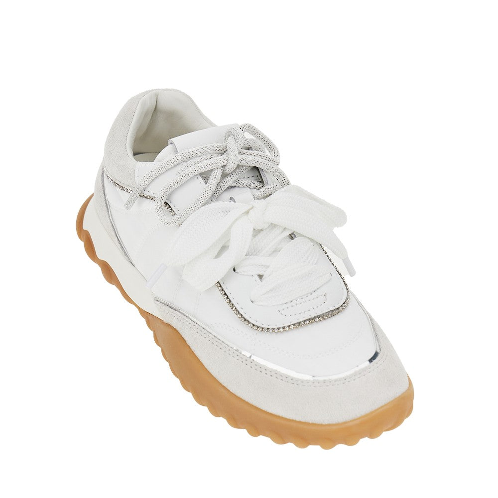 Pinko Sneakers in nylon e pelle scamosciata, view 2