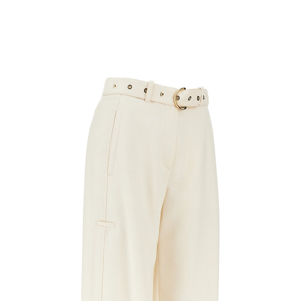 Pinko Pantalone in tessuto panama con cintura, view 2