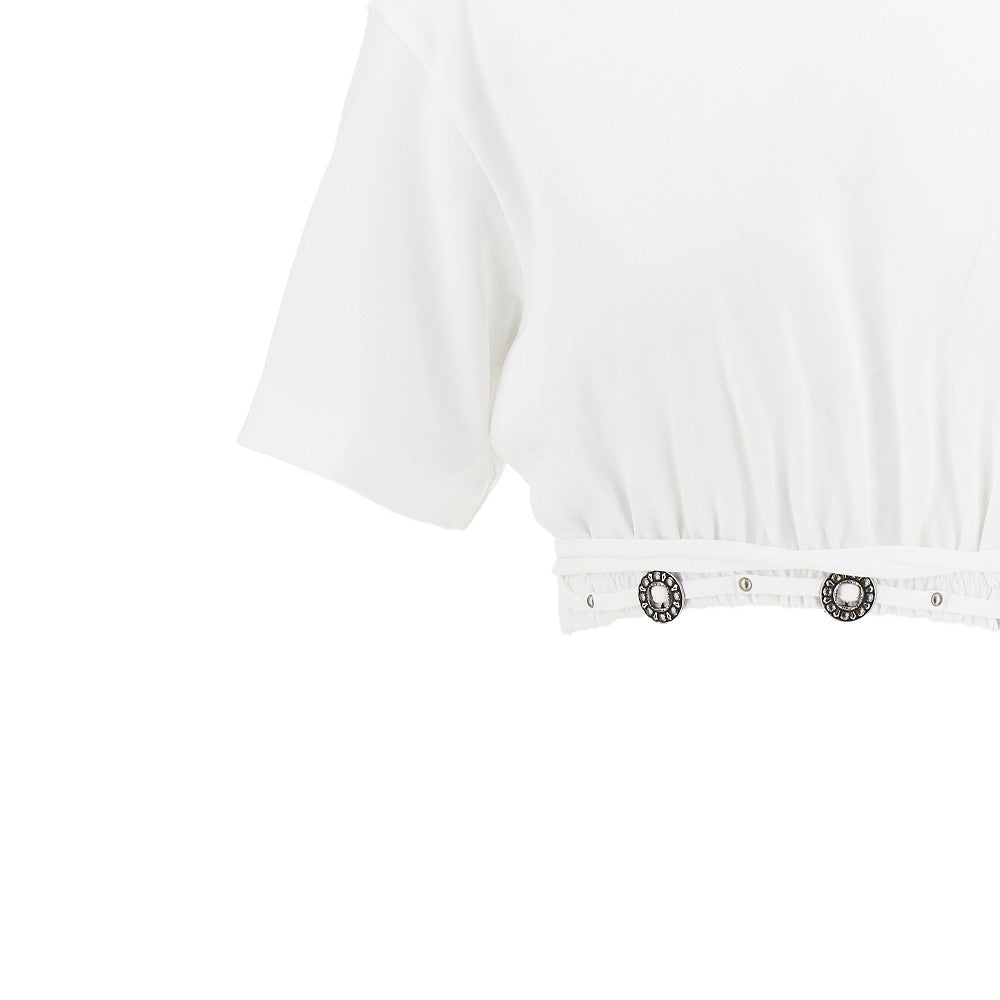 Pinko T-shirt cropped con dettagli texani, view 2
