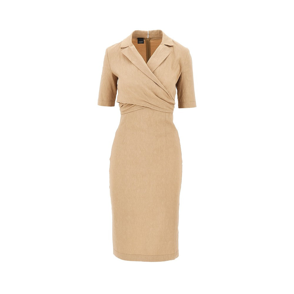 Pinko Abito midi in misto lino con incrocio