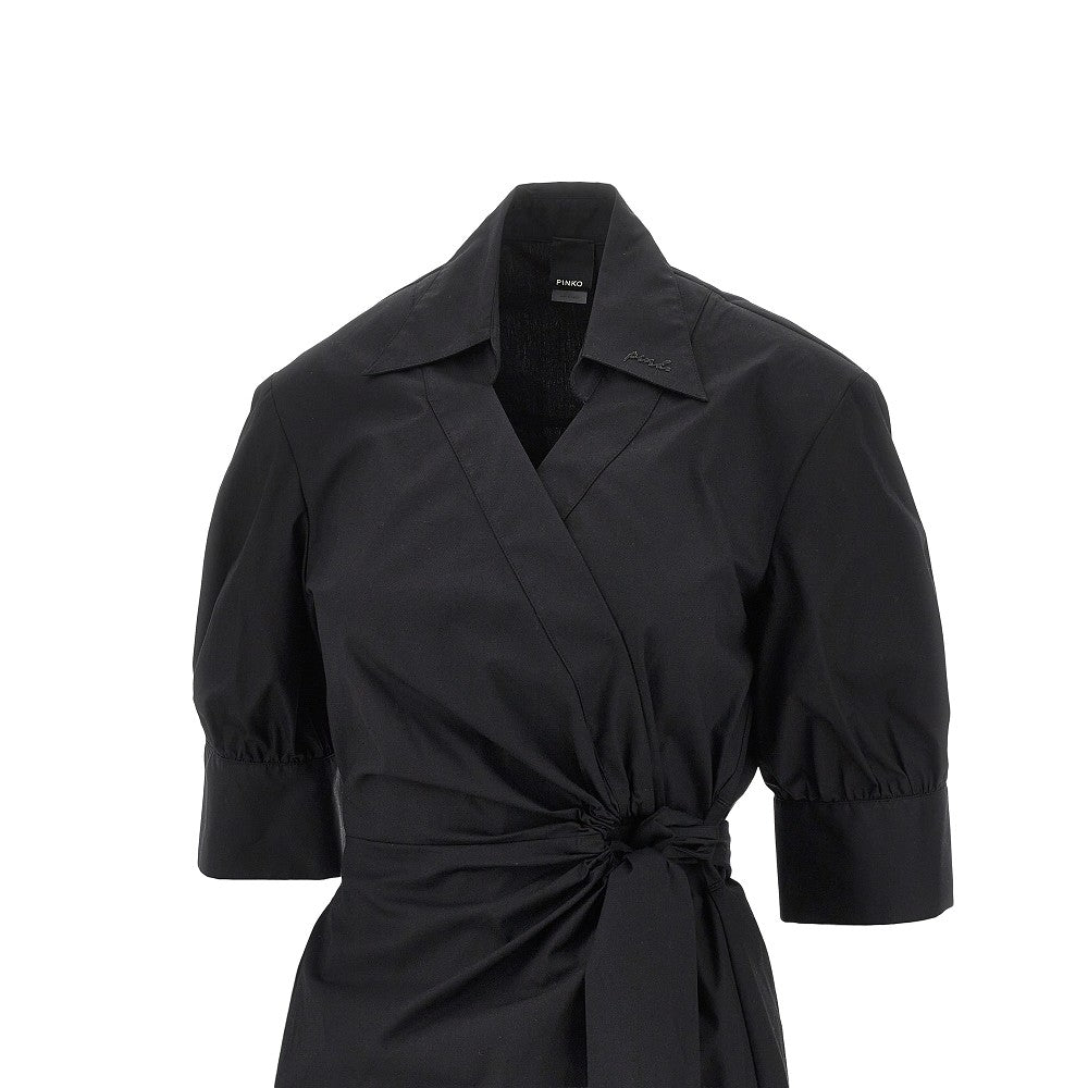Pinko Abito midi a portafoglio in cotone stretch, view 2