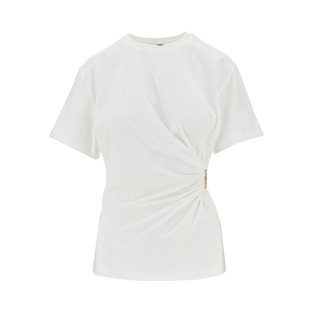 Pinko T-shirt drappeggiata con dettaglio in metallo