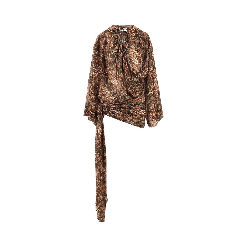 THE ANDAMANE Mini abito 'Indira' in georgette Paisley