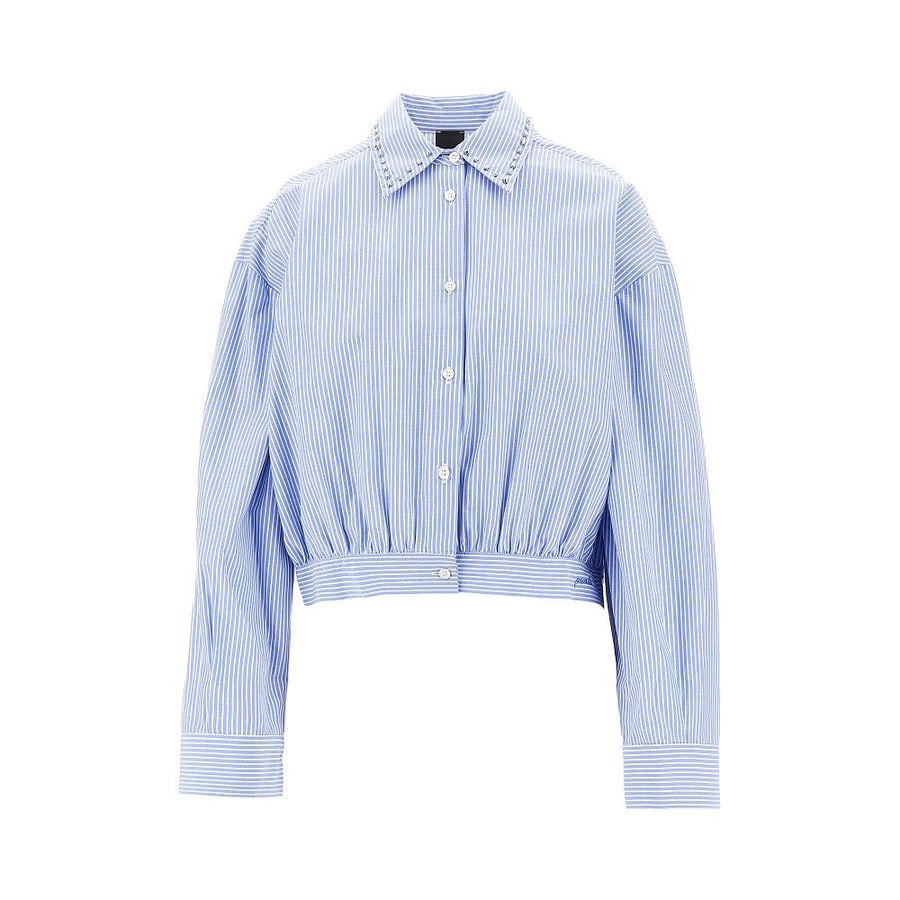 Pinko Camicia corta a righe con borchie