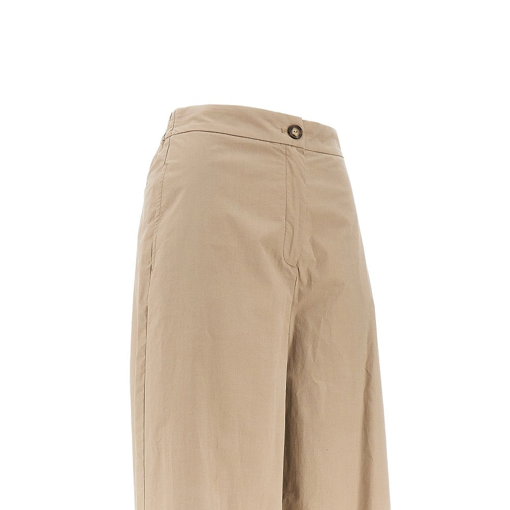 Emporio Armani Pantalone a gamba ampia in popeline stretch, view 2