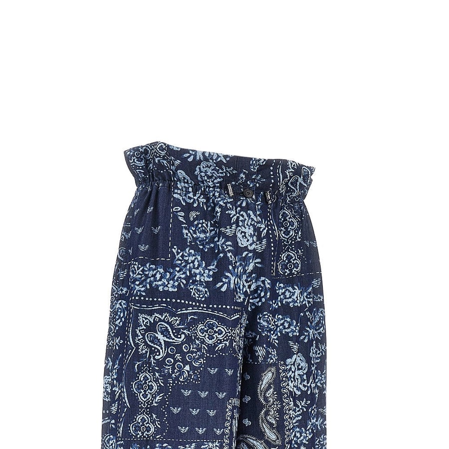 Emporio Armani Pantalone in chambray stampa bandana, view 2