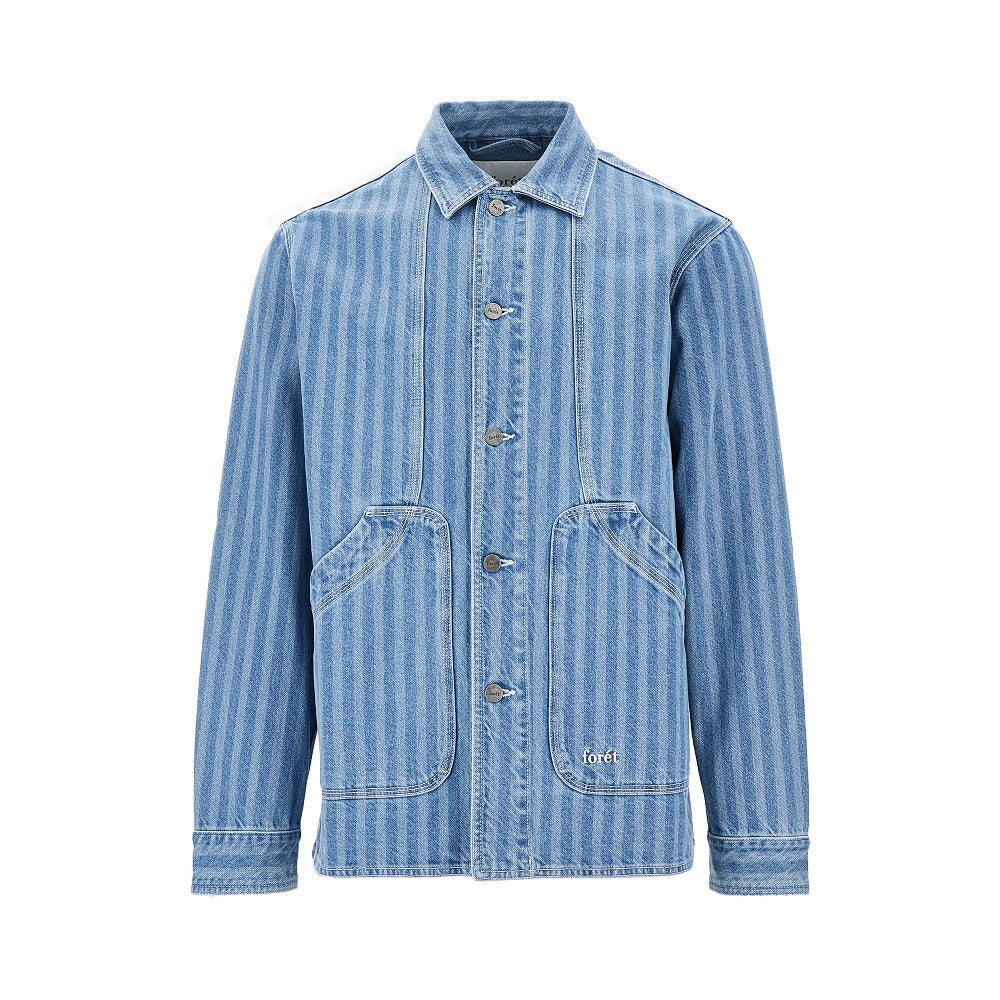 FORET Overshirt 'Berry' in denim a righe