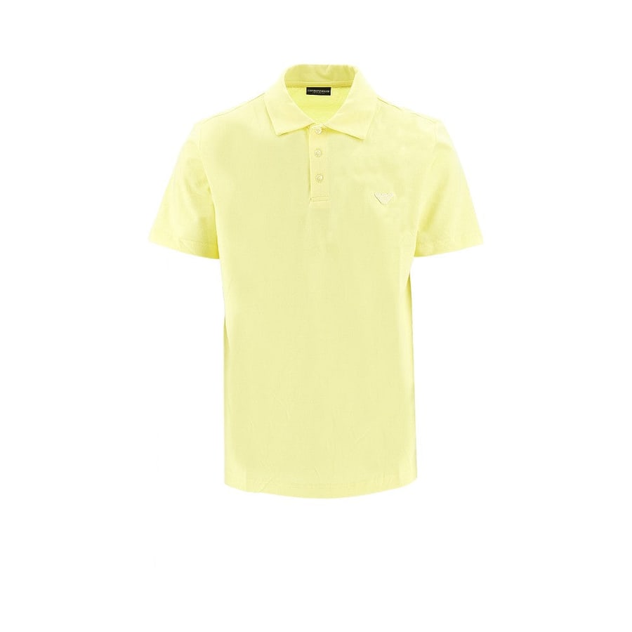 Emporio Armani Polo in jersey con patch Eagle