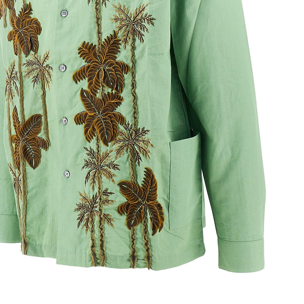 BAZISZT Camicia ricamata 'Palm Tree', view 2
