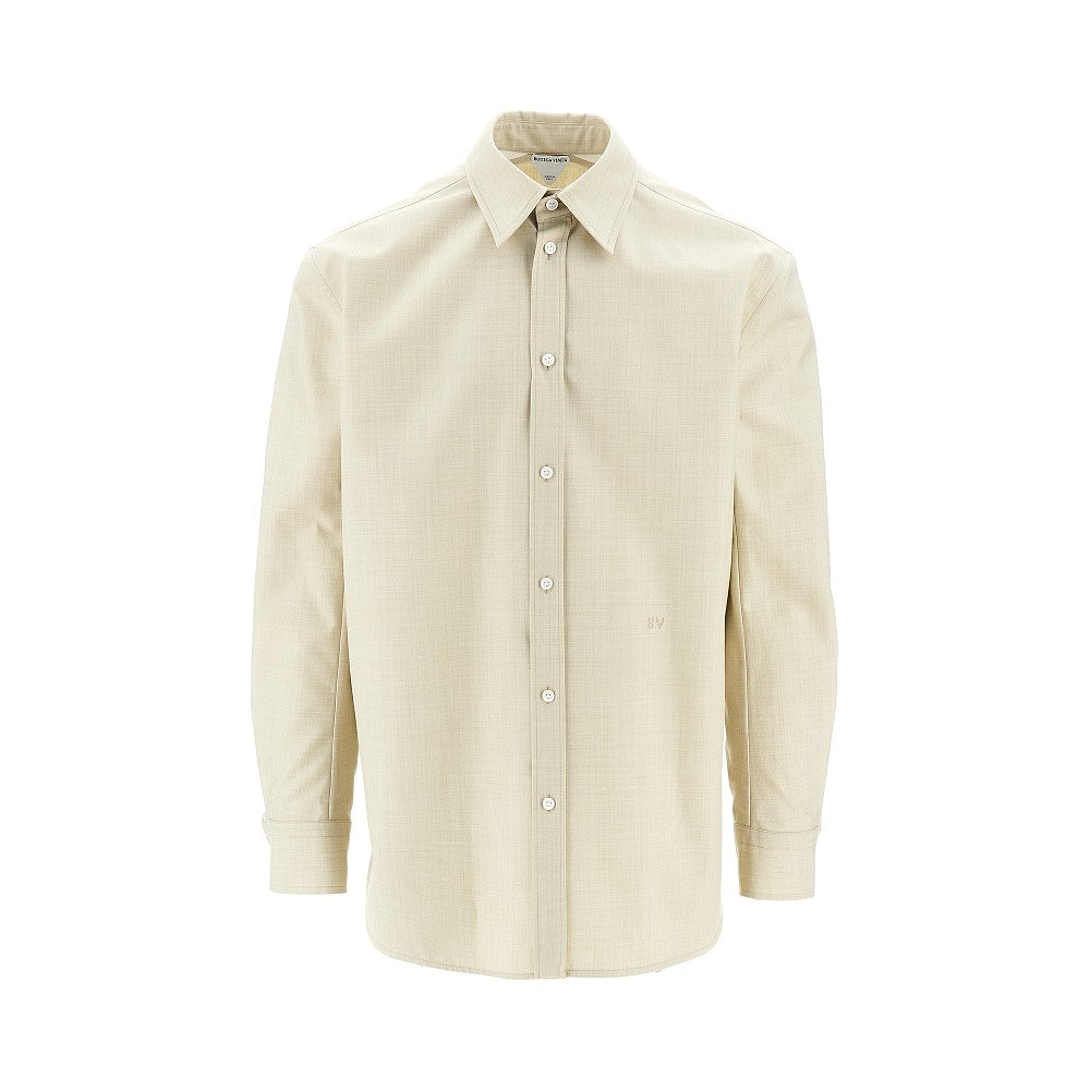 Bottega Veneta Camicia in twill di lana e cotone