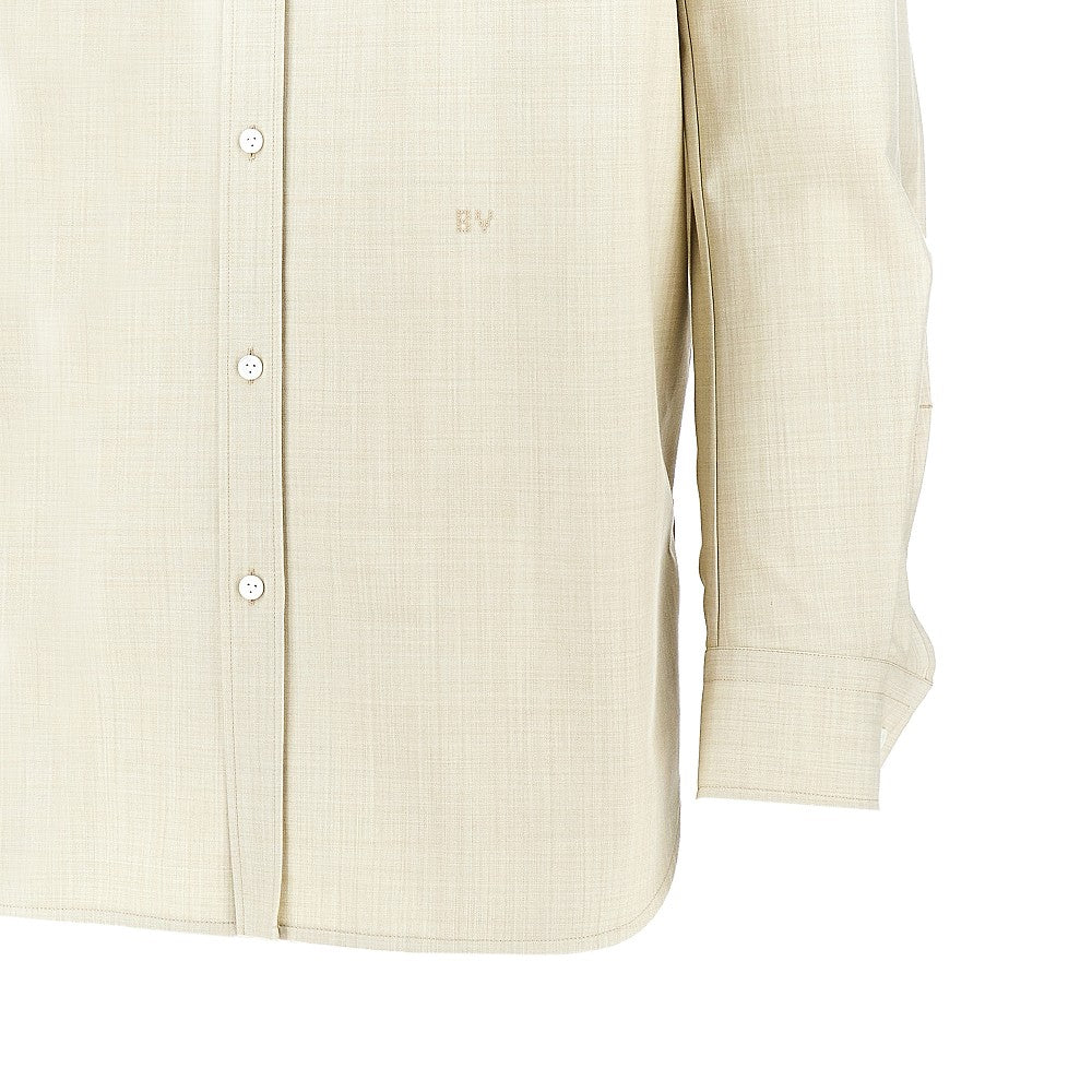 Bottega Veneta Camicia in twill di lana e cotone, view 2