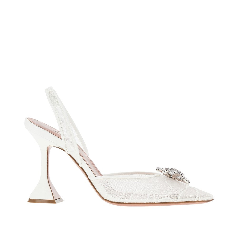 Amina Muaddi Slingback 'Rosie Sling' in pizzo