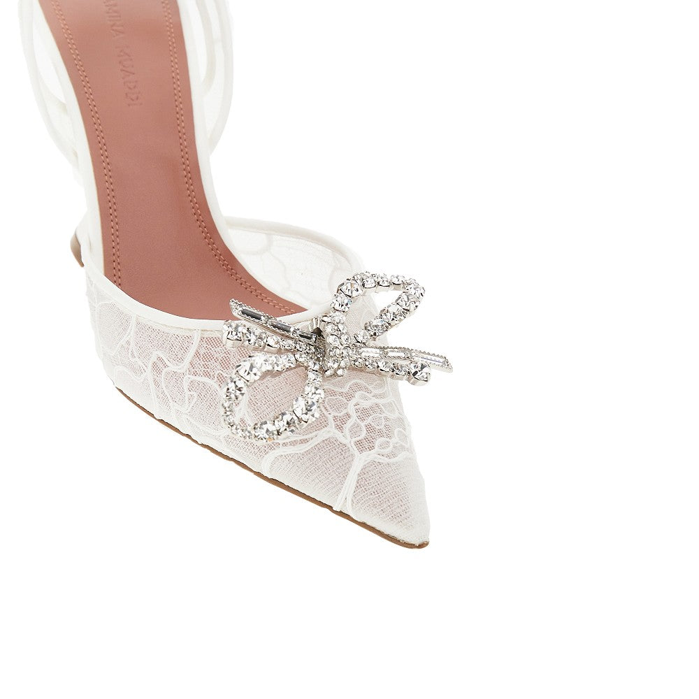 Amina Muaddi Slingback 'Rosie Sling' in pizzo, view 2