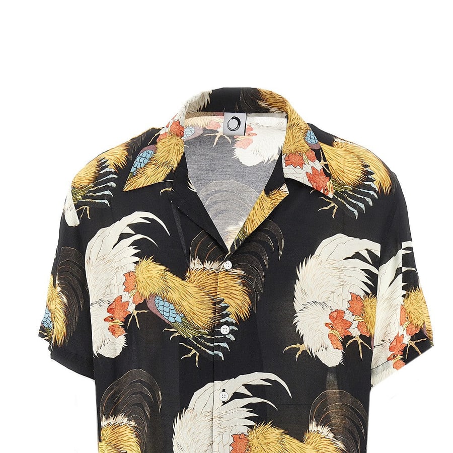 ENDLESS JOY Camicia 'Roosters' in seta, view 2