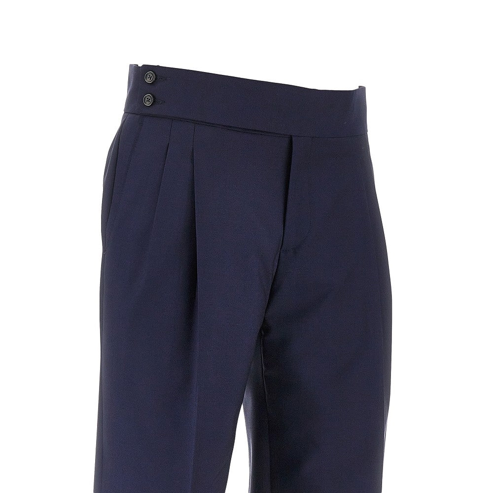 REVERES Pantalone in lana e mohair con doppia pince, view 2
