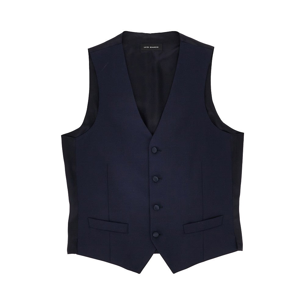 LUIGI BIANCHI Gilet sartoriale in lana e mohair, view 2