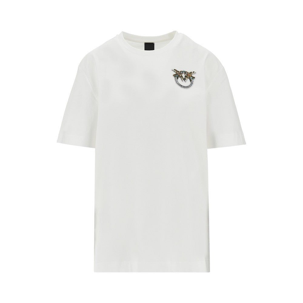 Pinko T-shirt con ricamo logo gioiello