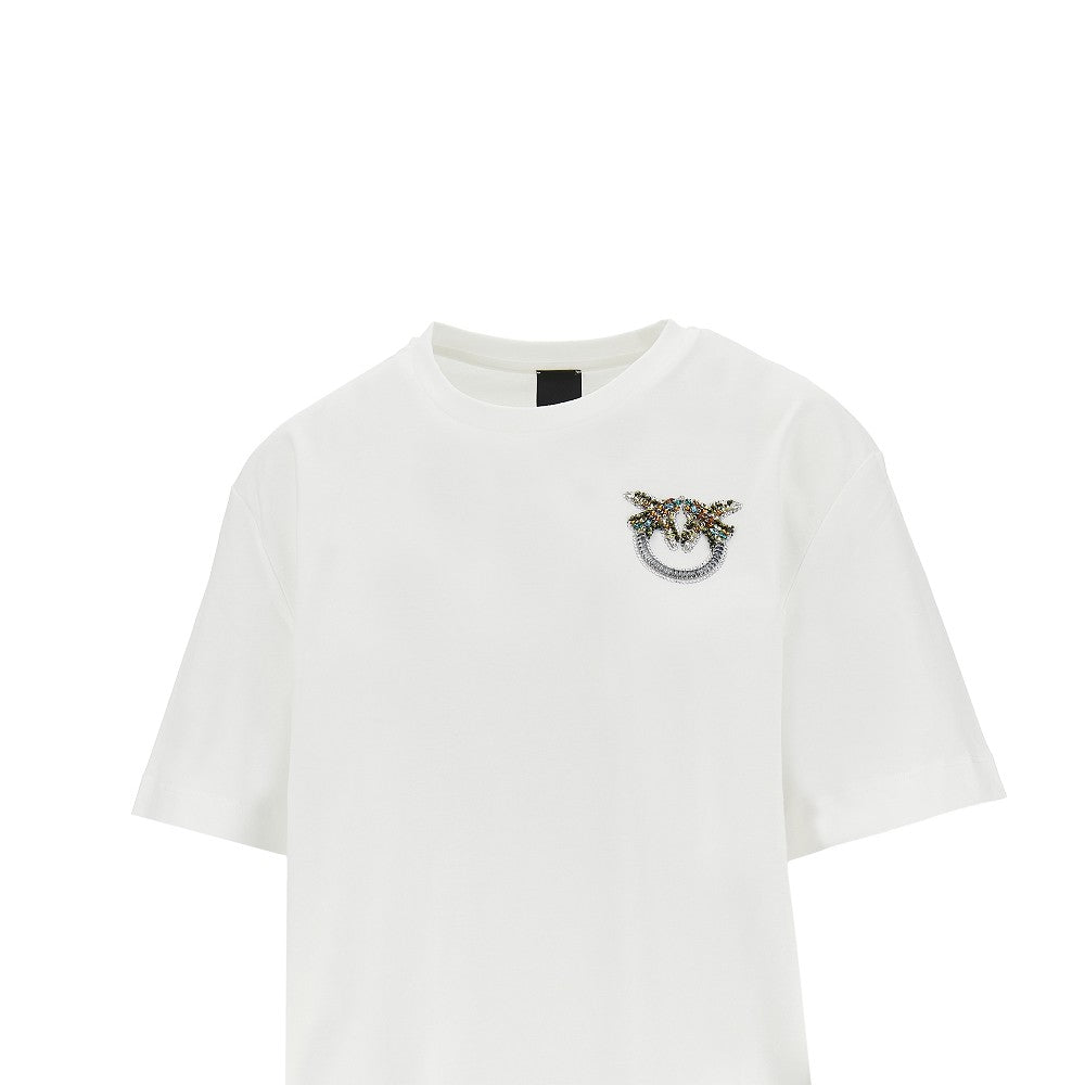 Pinko T-shirt con ricamo logo gioiello, view 2